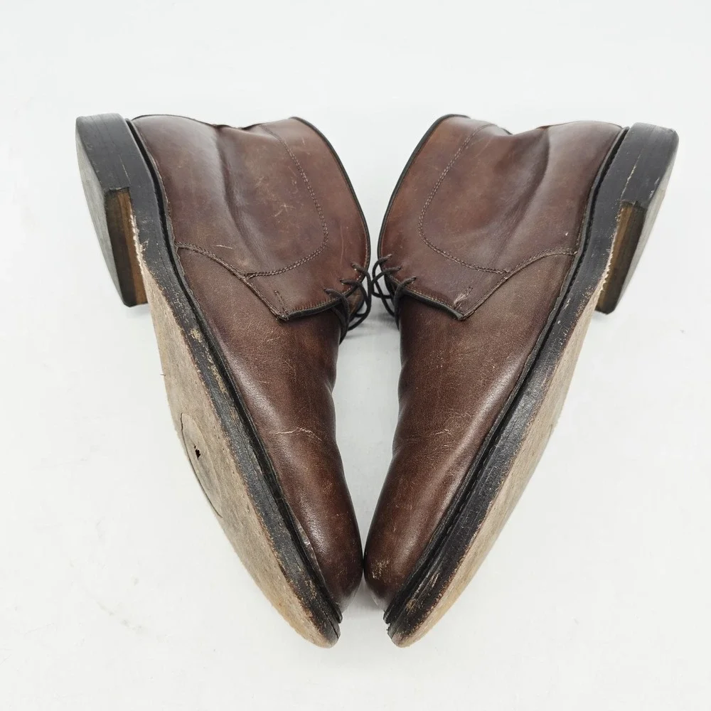 Allen Edmonds Chukka Boots Mens 9.5 E Malvern Brown Leather Casual Ankle Lace Up